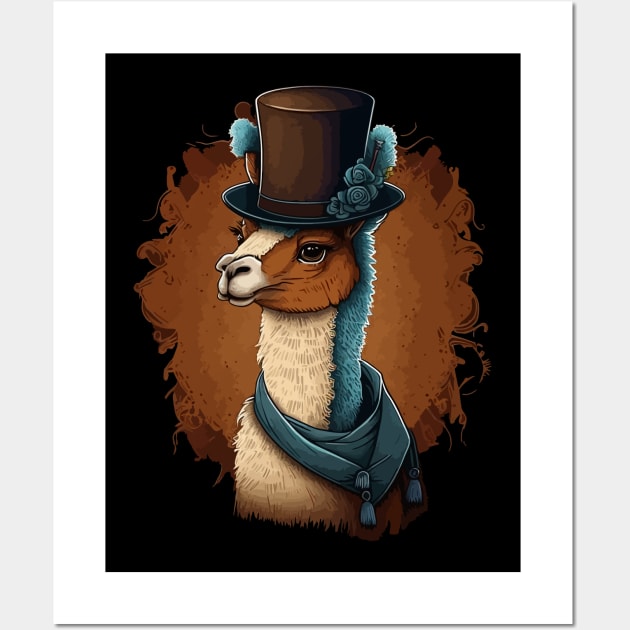 Alpaca With Top Hat Wall Art by K3rst